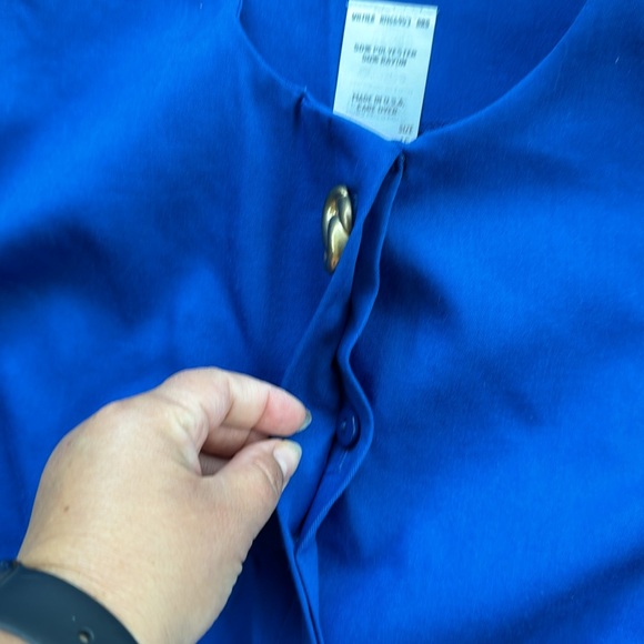 Vintage Leslie Fay for Lord & Taylor Button Down Dress Blue 16 - Picture 4 of 7